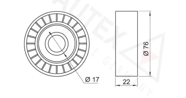 Tensioner Pulley, V-ribbed belt (642029)