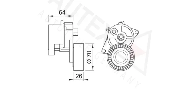 Belt Tensioner, V-ribbed belt