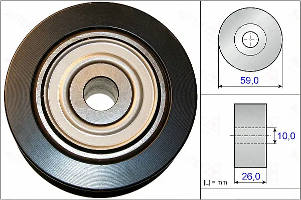 Deflection/Guide Pulley, V-ribbed belt (654940)