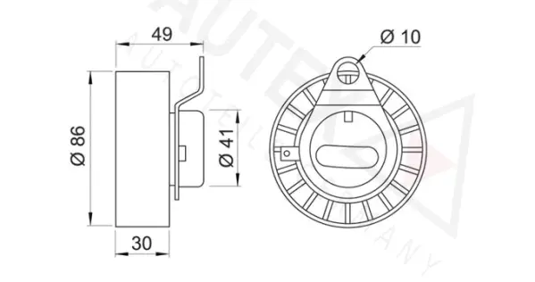 Tensioner Pulley, timing belt (654218)