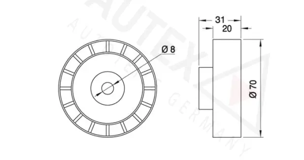 Tensioner Pulley, V-ribbed belt