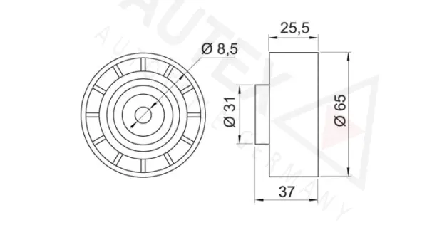 Deflection/Guide Pulley, V-ribbed belt (654093)