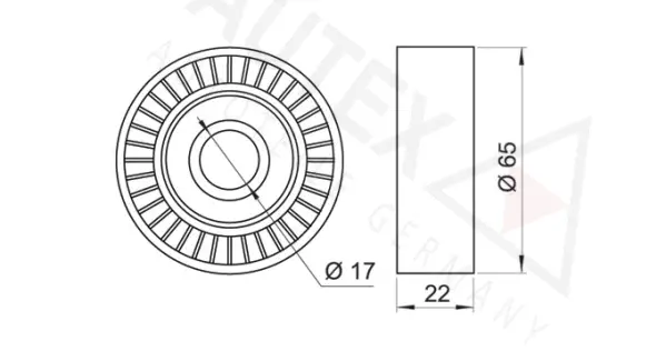 Deflection/Guide Pulley, V-ribbed belt (652039)