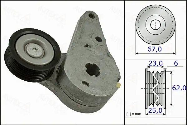 Belt Tensioner, V-ribbed belt (654908)