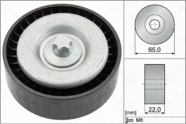 Deflection/Guide Pulley, V-ribbed belt (655115)