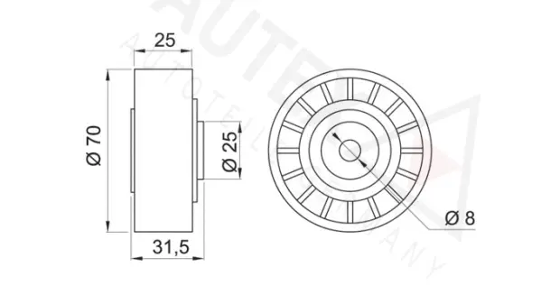 Tensioner Pulley, V-ribbed belt
