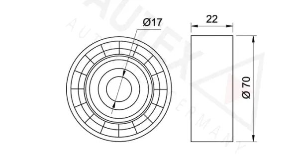 Deflection/Guide Pulley, V-ribbed belt (652026)