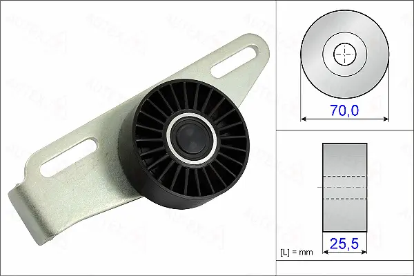 Tensioner Pulley, V-ribbed belt (654862)