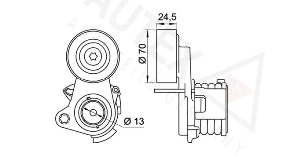 Belt Tensioner, V-ribbed belt (654410)