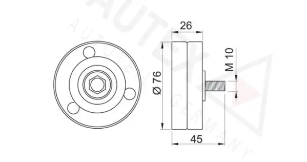 Deflection/Guide Pulley, V-ribbed belt