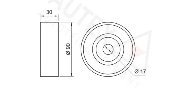Deflection/Guide Pulley, V-ribbed belt