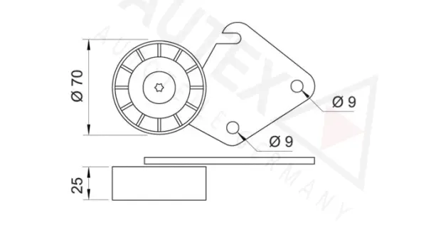 Deflection/Guide Pulley, V-ribbed belt