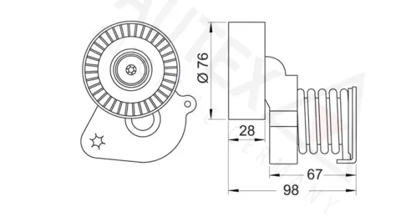 Belt Tensioner, V-ribbed belt (602040)