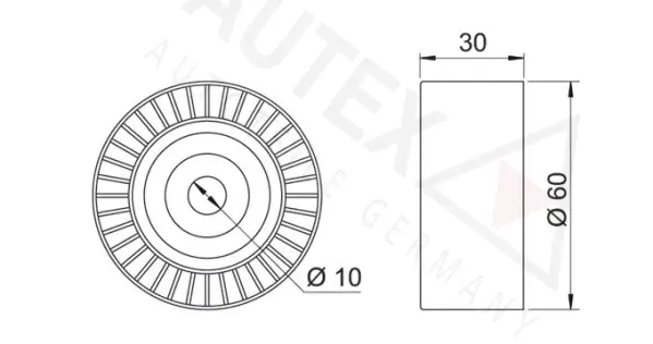 Deflection/Guide Pulley, V-ribbed belt