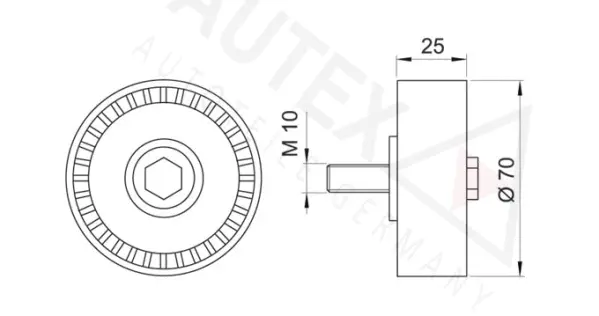 Deflection/Guide Pulley, V-ribbed belt
