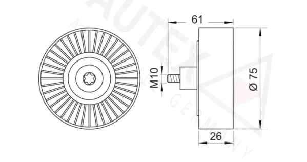 Deflection/Guide Pulley, V-ribbed belt