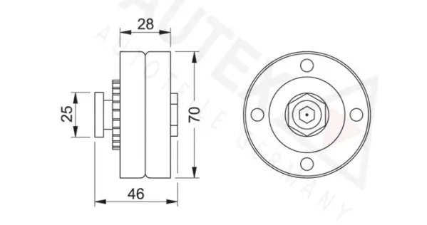 Tensioner Pulley, V-ribbed belt