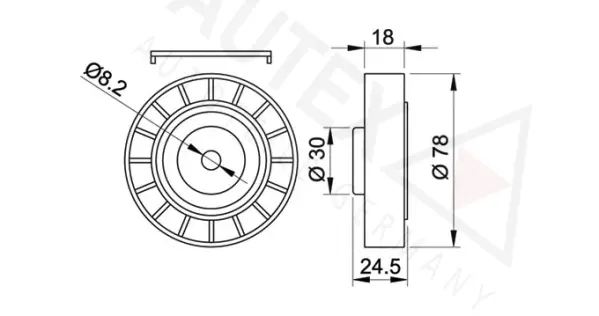 Deflection/Guide Pulley, V-ribbed belt