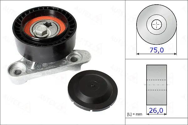 Tensioner Pulley, V-ribbed belt (654982)