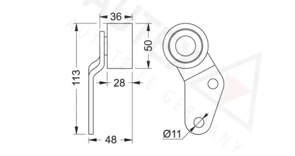 Deflection/Guide Pulley, V-ribbed belt