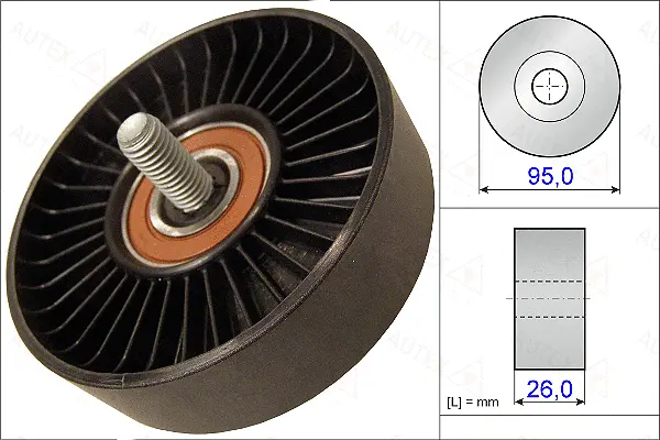 Deflection/Guide Pulley, V-ribbed belt (654998)