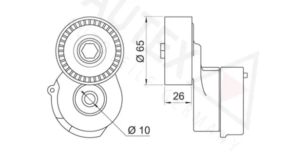 Belt Tensioner, V-ribbed belt (654164)