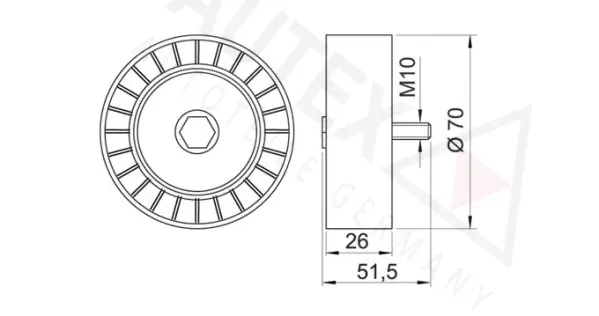 Deflection/Guide Pulley, V-ribbed belt (654092)