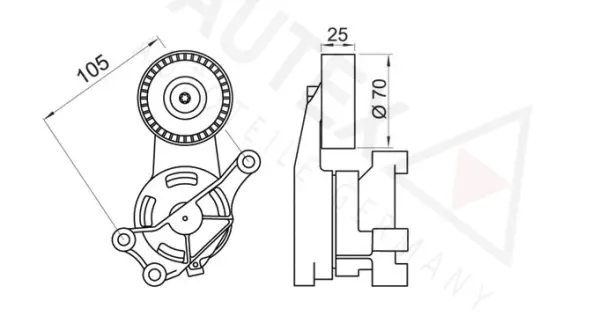 Belt Tensioner, V-ribbed belt (654484)