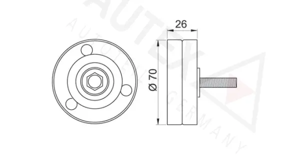 Deflection/Guide Pulley, V-ribbed belt (654336)