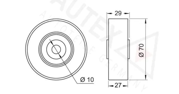 Deflection/Guide Pulley, V-ribbed belt