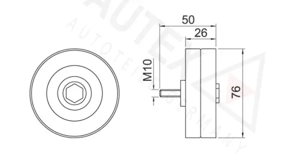 Deflection/Guide Pulley, V-ribbed belt (652034)