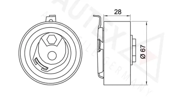 Tensioner Pulley, timing belt (654235)