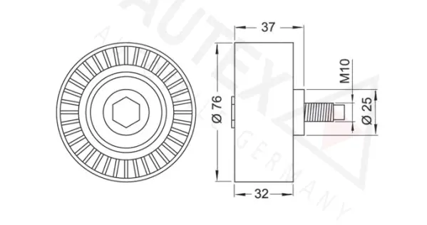 Deflection/Guide Pulley, timing belt (654255)
