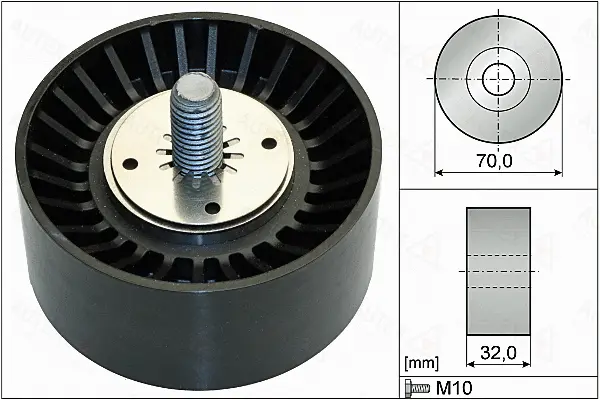 Deflection/Guide Pulley, V-ribbed belt (654938)