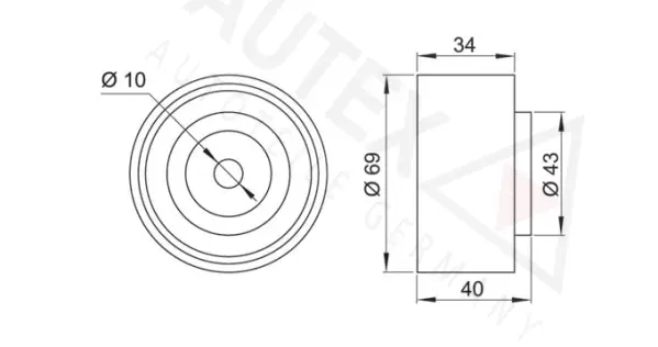 Deflection/Guide Pulley, timing belt (654253)