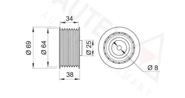 Tensioner Pulley, V-ribbed belt