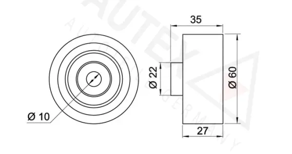Deflection/Guide Pulley, V-ribbed belt (654392)