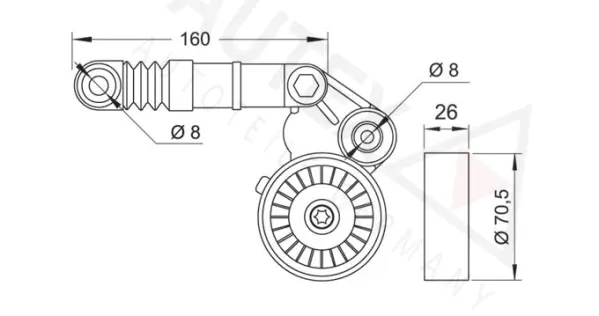 Belt Tensioner, V-ribbed belt