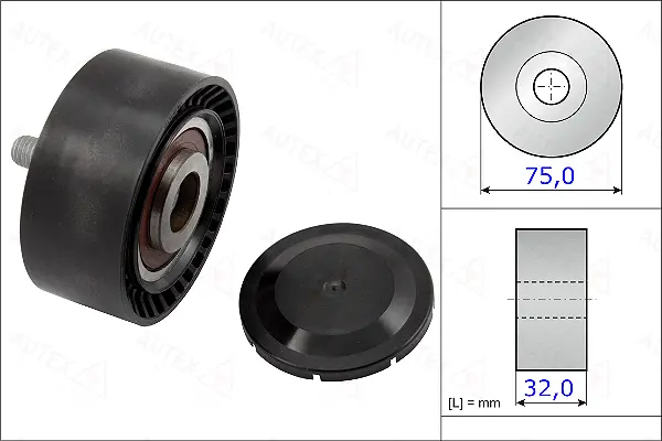 Deflection/Guide Pulley, V-ribbed belt (654903)