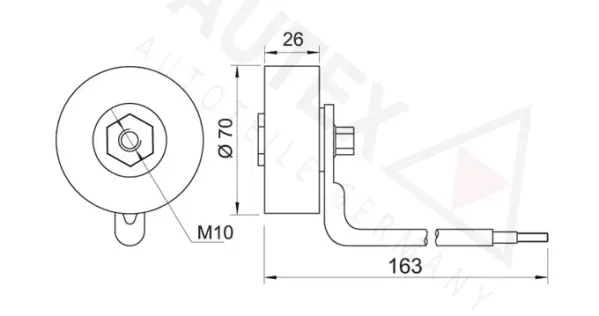 Tensioner Pulley, V-ribbed belt (654240)