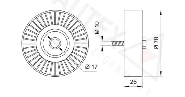 Deflection/Guide Pulley, V-ribbed belt