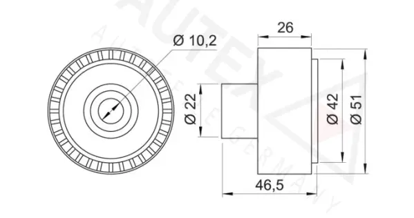 Deflection/Guide Pulley, V-ribbed belt
