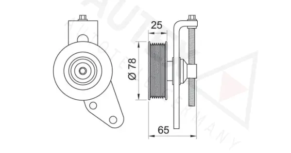 Tensioner Pulley, V-ribbed belt (654338)
