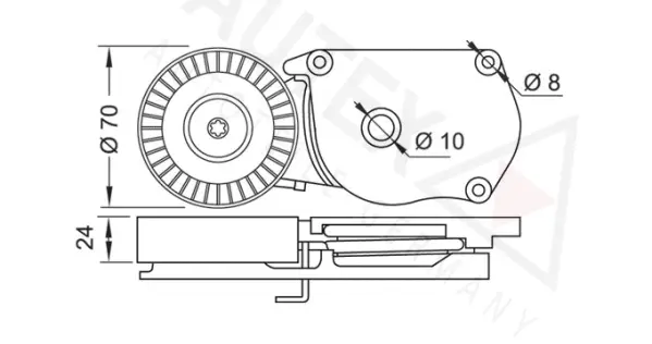 Belt Tensioner, V-ribbed belt (654165)