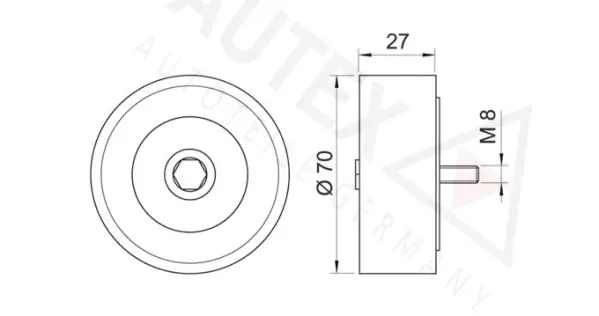 Deflection/Guide Pulley, V-ribbed belt (654080)
