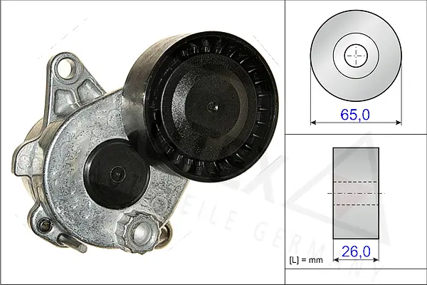Belt Tensioner, V-ribbed belt (654839)