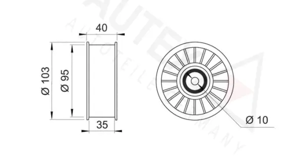 Tensioner Pulley, V-ribbed belt