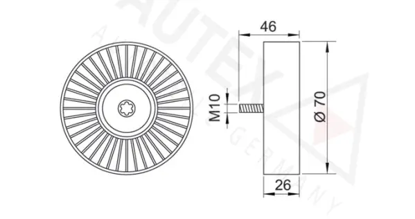 Deflection/Guide Pulley, V-ribbed belt (654137)