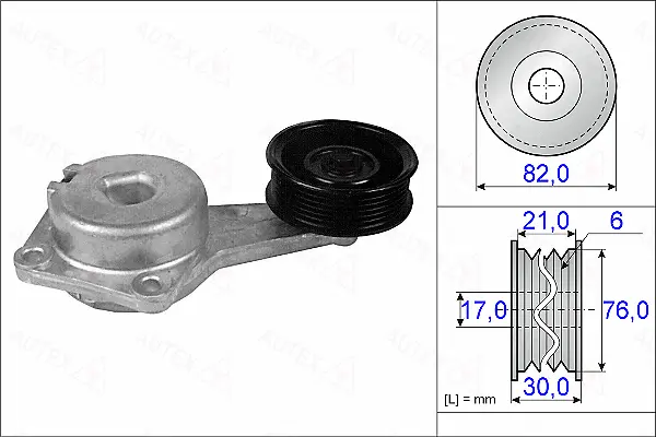 Belt Tensioner, V-ribbed belt (654951)