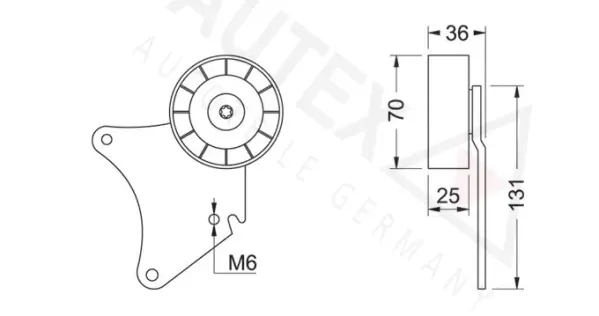 Deflection/Guide Pulley, V-ribbed belt